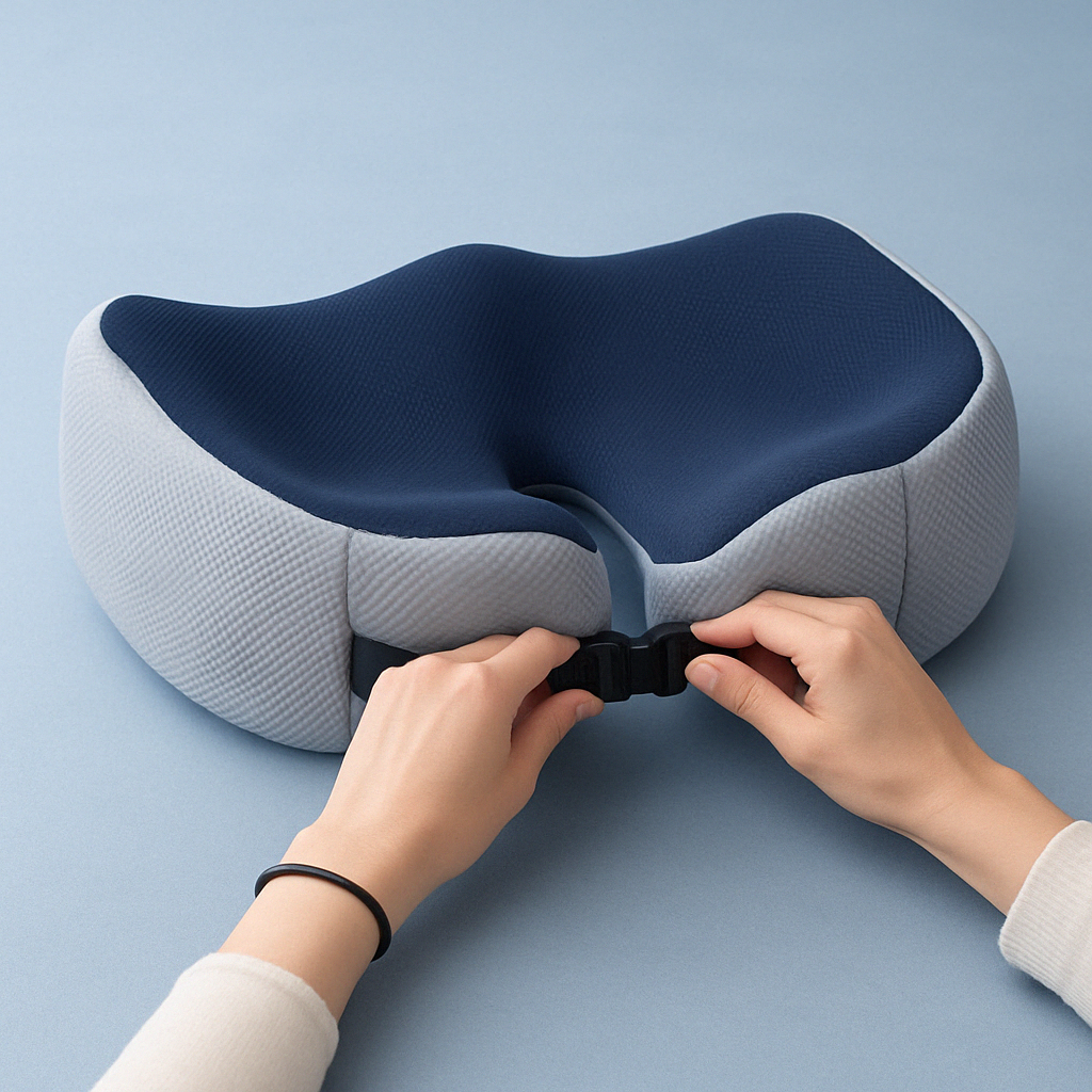 Memory Foam Seat Cushion | Adjustable Orthopedic Cushion for Comfort
