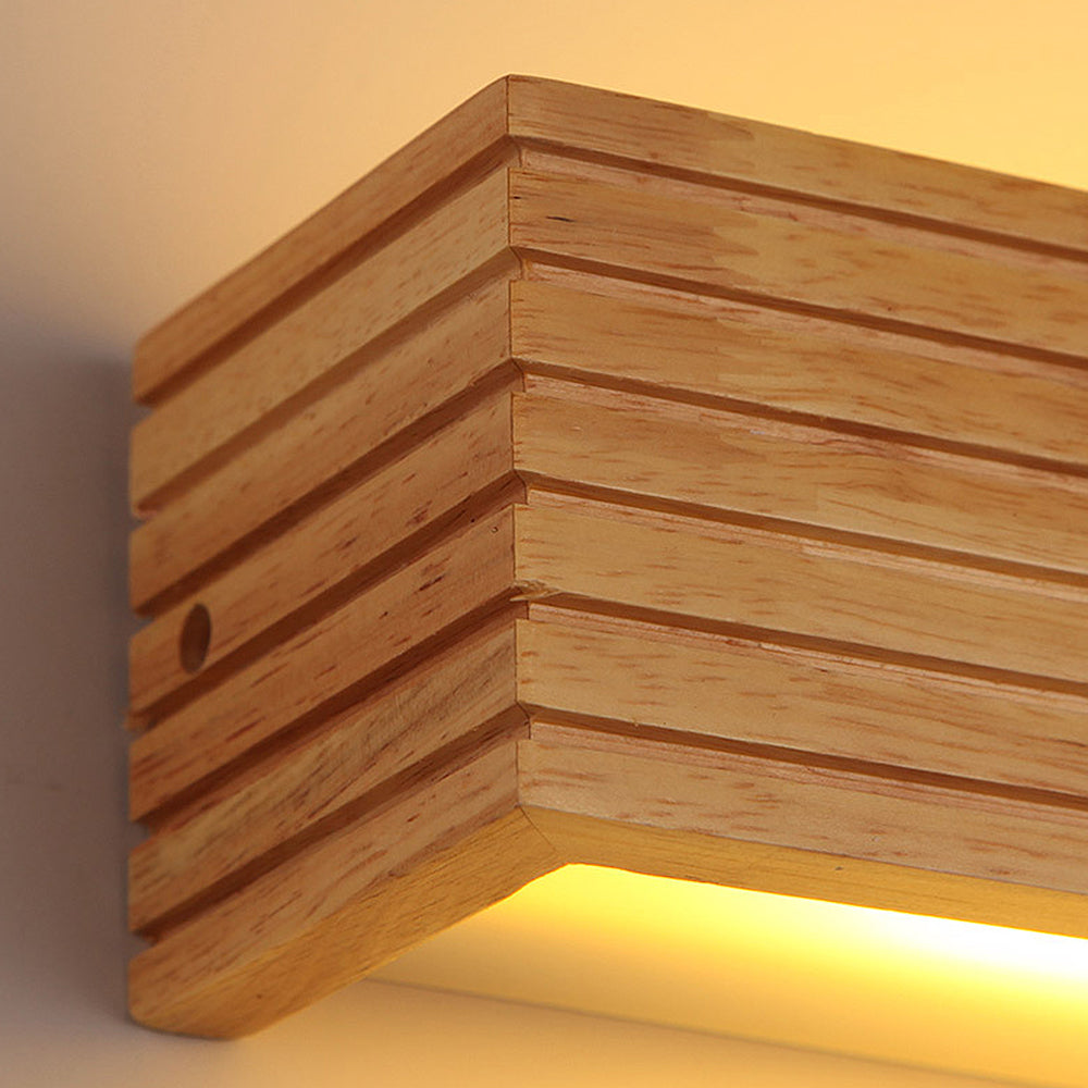 Rustic LED Wall Light | Natural Wood Sconce for Living Room & Bedroom