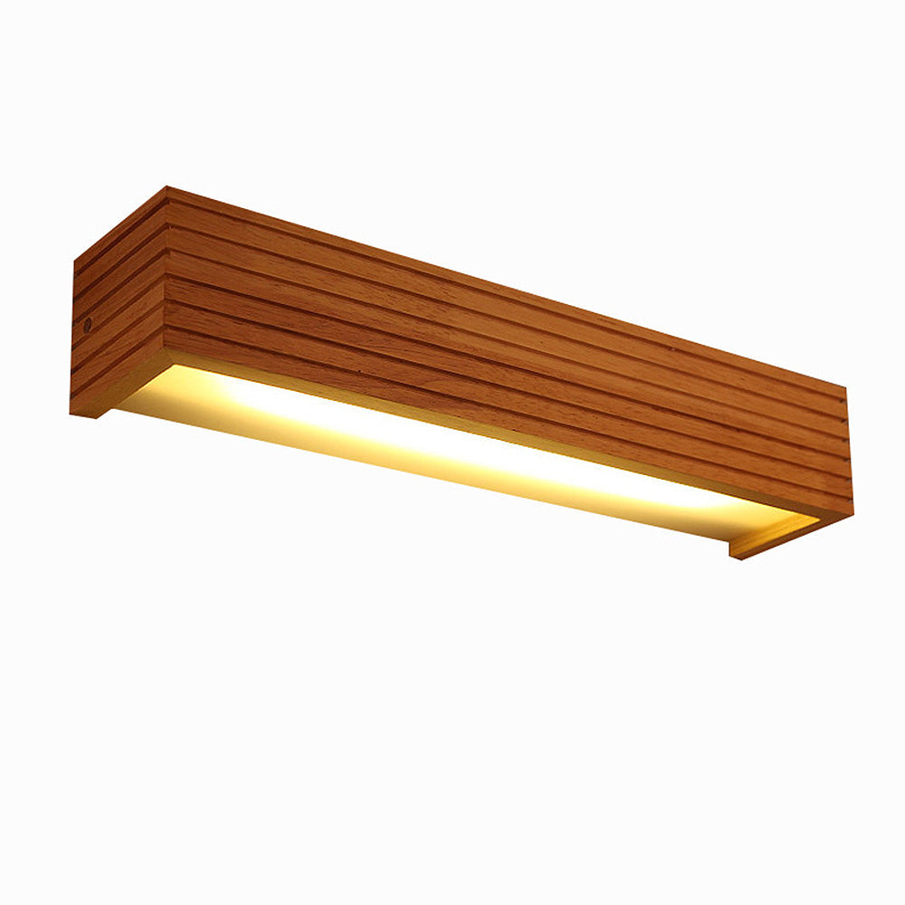 Rustic LED Wall Light | Natural Wood Sconce for Living Room & Bedroom