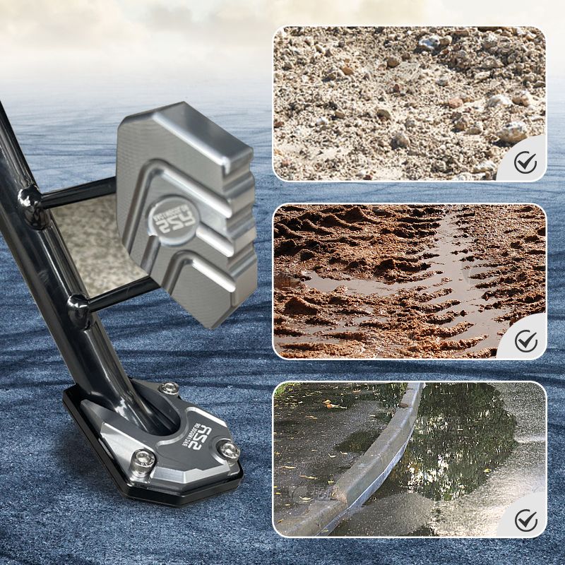 Kickstand Extension Pad | Stable Support for Motorbike Parking