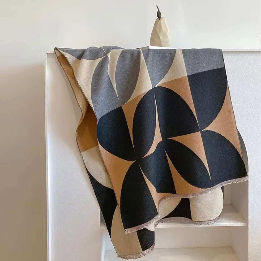 Women’s Shawl Wrap | Geometric Pattern Poncho