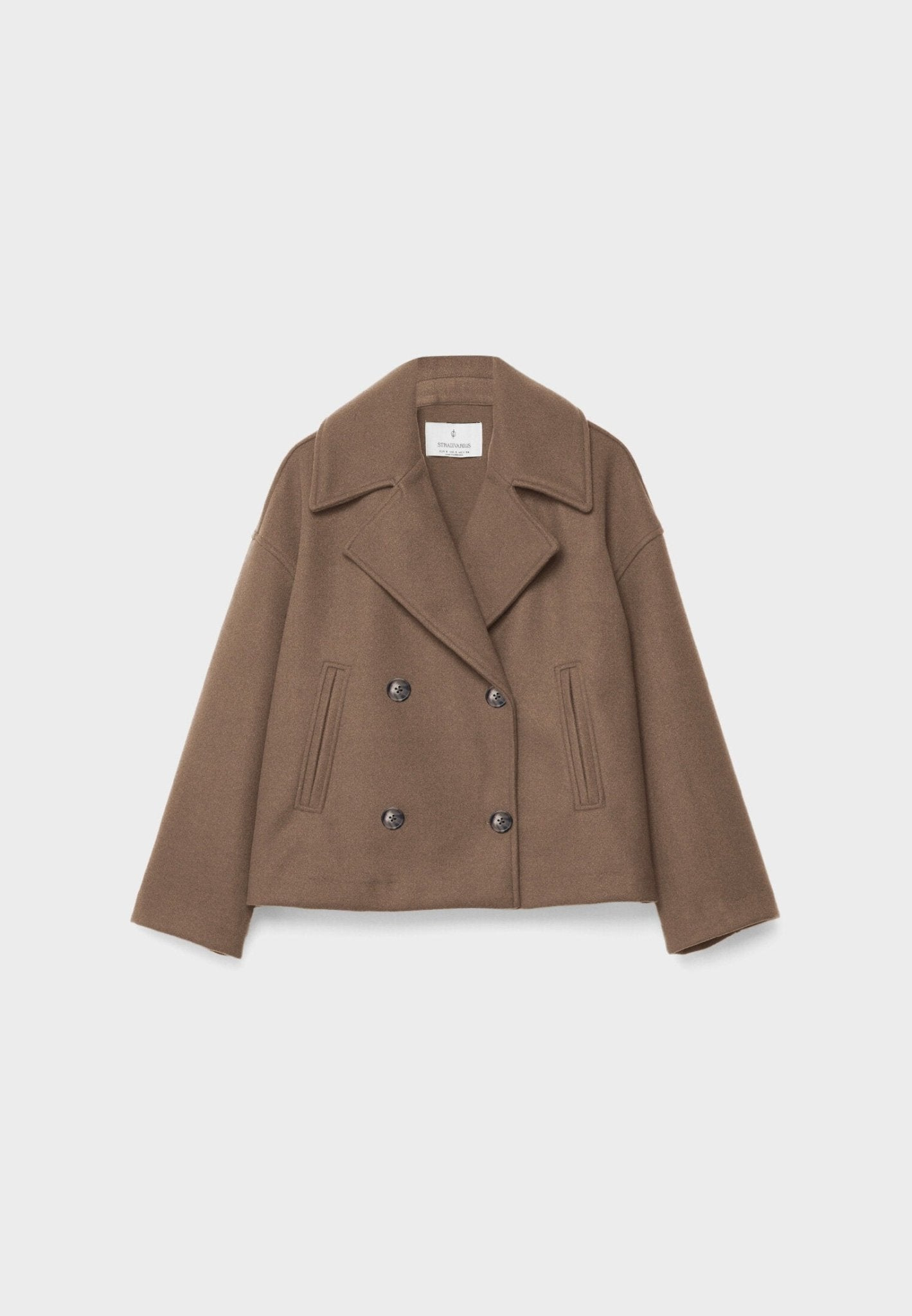 Women’s Cropped Wool Coat | Double Breasted Short Jacket