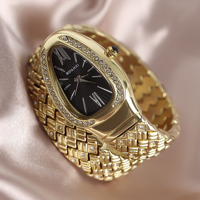 Fashion Women’s Snake Wrap Watch | Crystal Decorated Dial