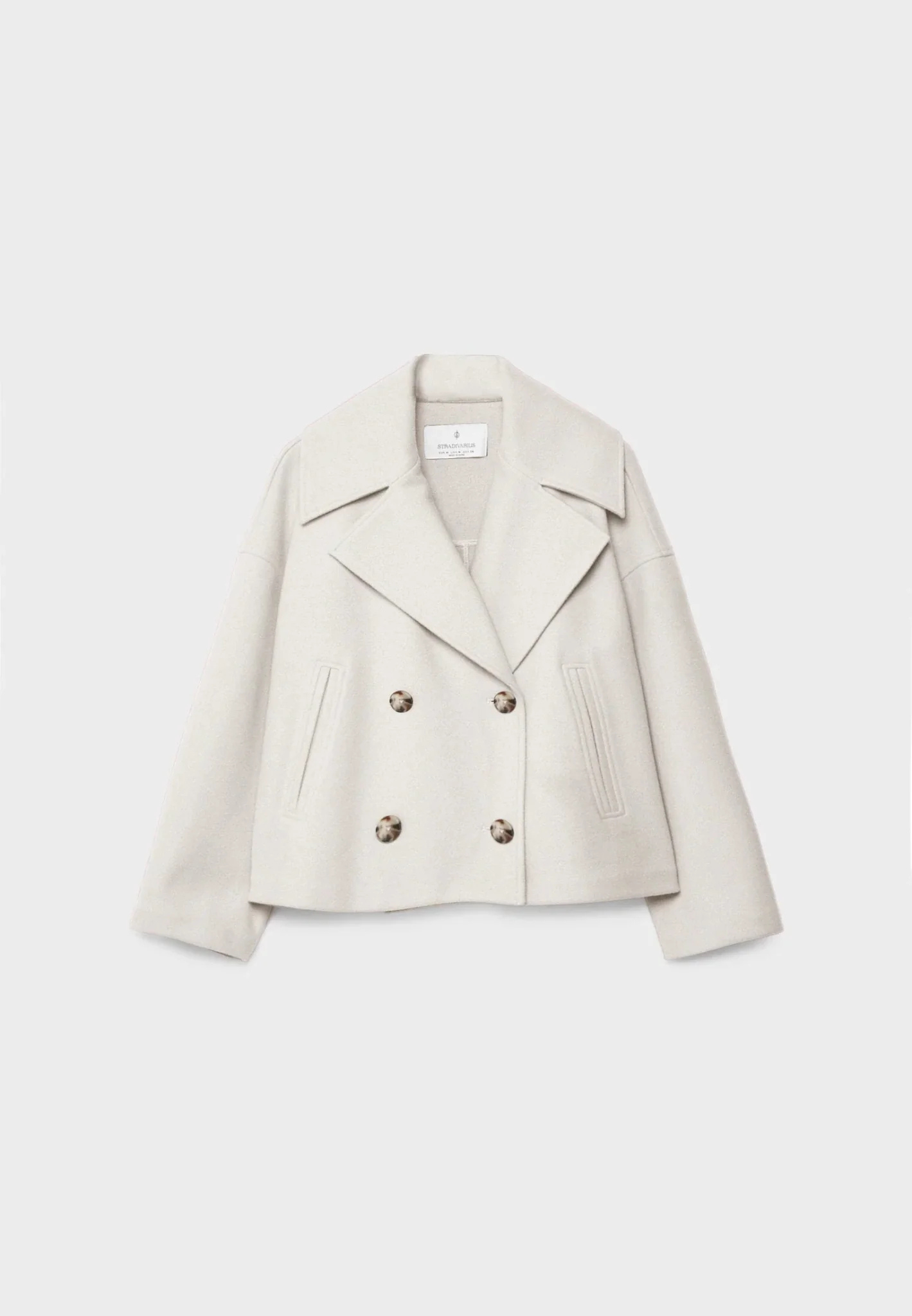 Women’s Cropped Wool Coat | Double Breasted Short Jacket