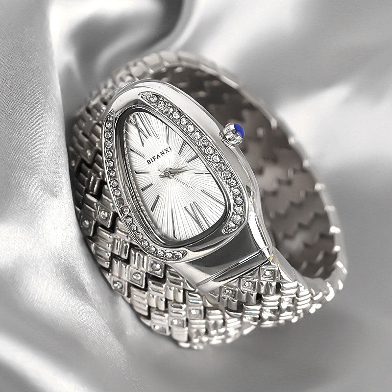 Fashion Women’s Snake Wrap Watch | Crystal Decorated Dial