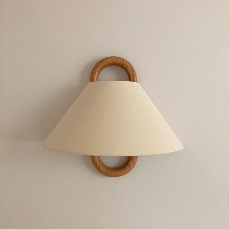 Modern Original Solid Wood Pleated Semi Circle Light Wall Sconce Lamp