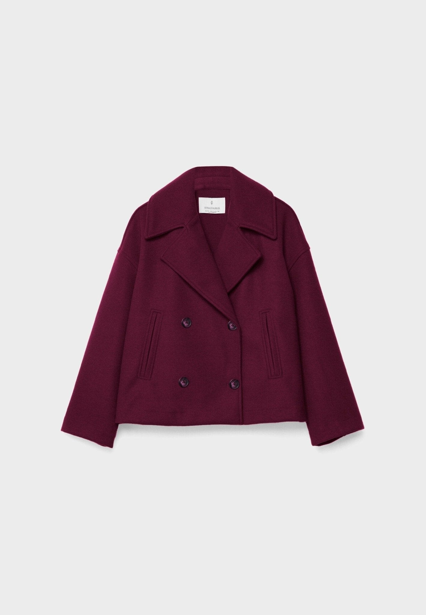 Women’s Cropped Wool Coat | Double Breasted Short Jacket