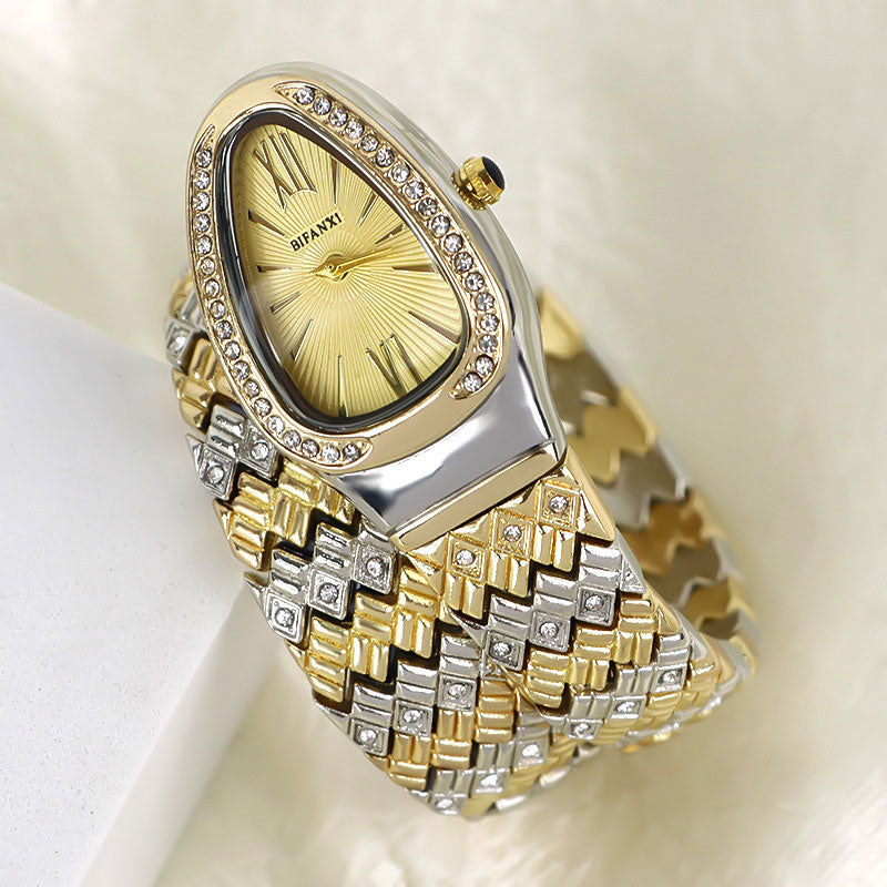 Fashion Women’s Snake Wrap Watch | Crystal Decorated Dial