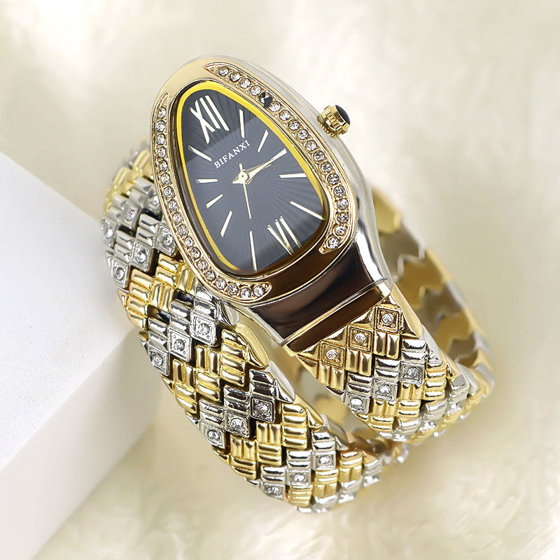 Fashion Women’s Snake Wrap Watch | Crystal Decorated Dial