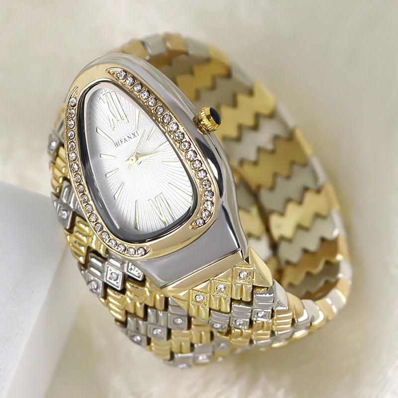 Fashion Women’s Snake Wrap Watch | Crystal Decorated Dial