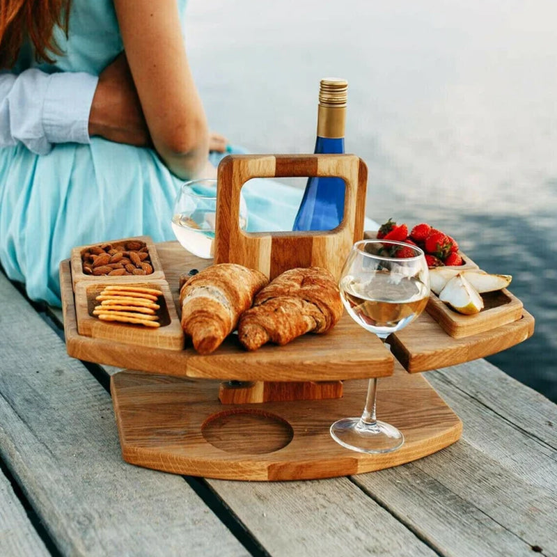 Portable Wooden Picnic Wine Table – WineNest