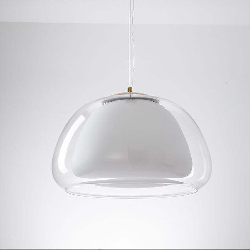 Modern Glass Pendant Light | Milk Glass Hanging Lamp