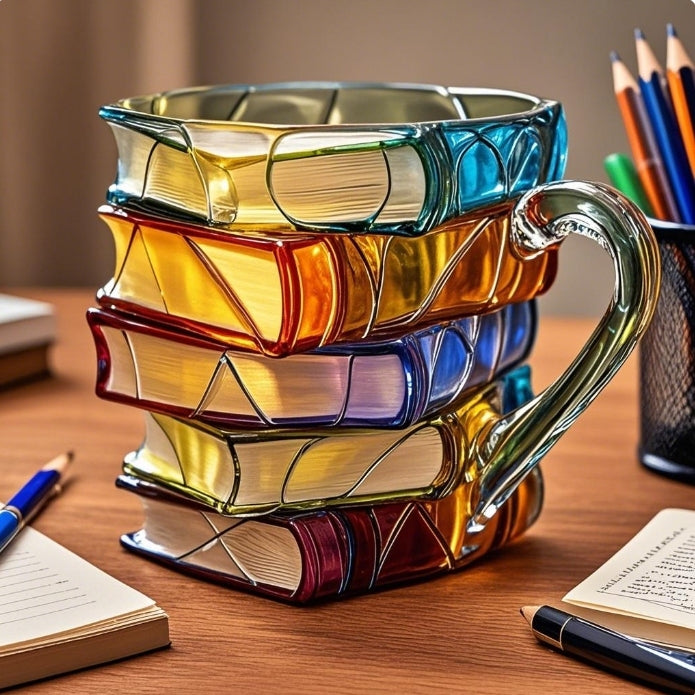Hand-Painted Book Mug | Creative 3D Novel-Inspired Coffee Cup