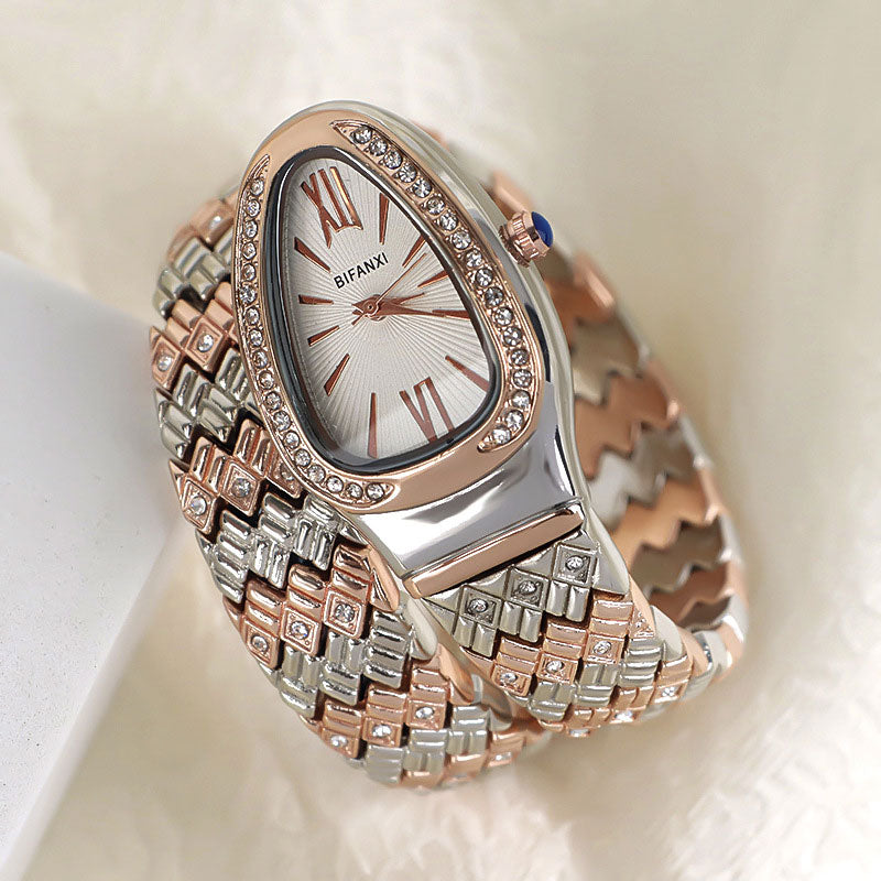 Fashion Women’s Snake Wrap Watch | Crystal Decorated Dial