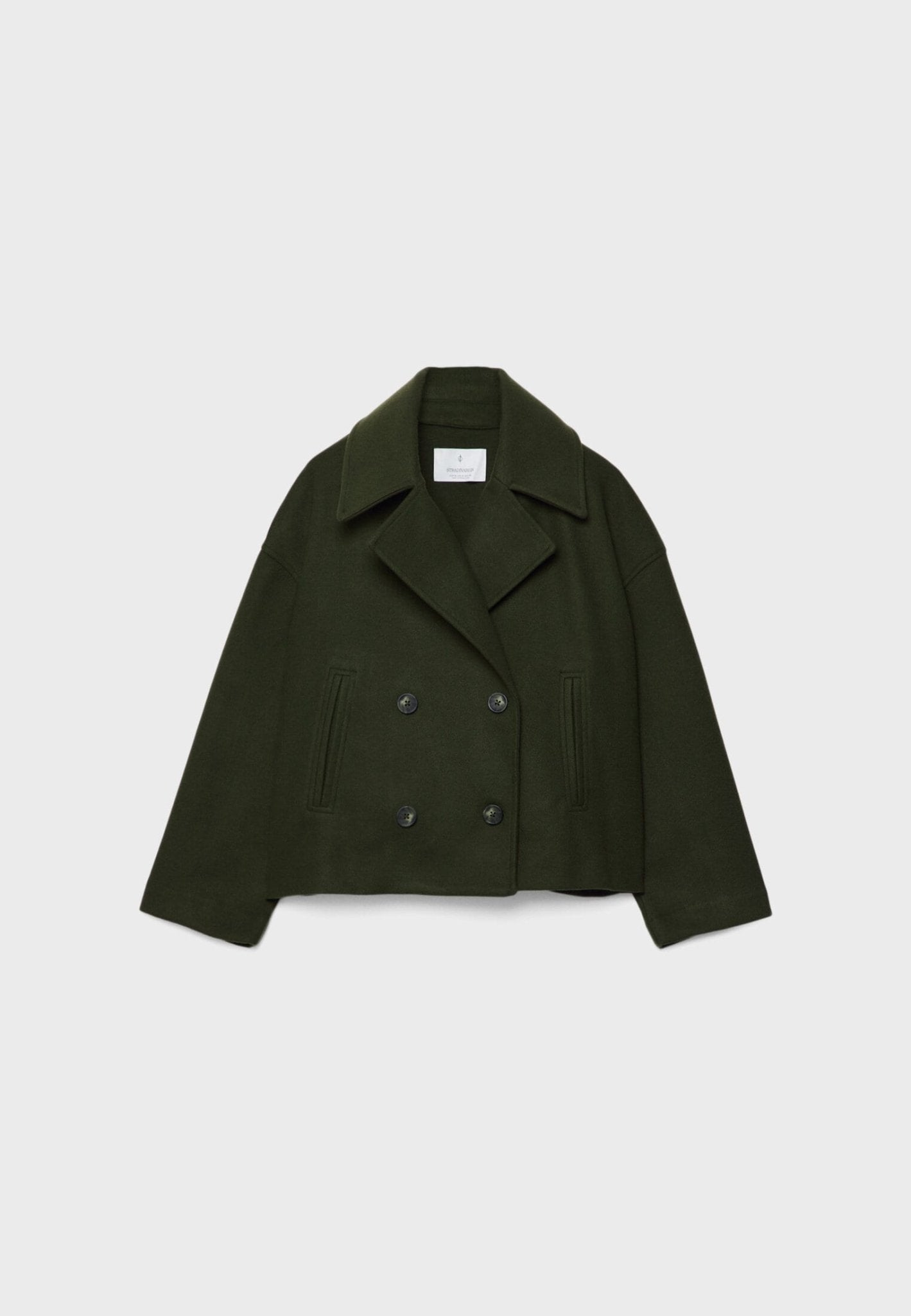 Women’s Cropped Wool Coat | Double Breasted Short Jacket