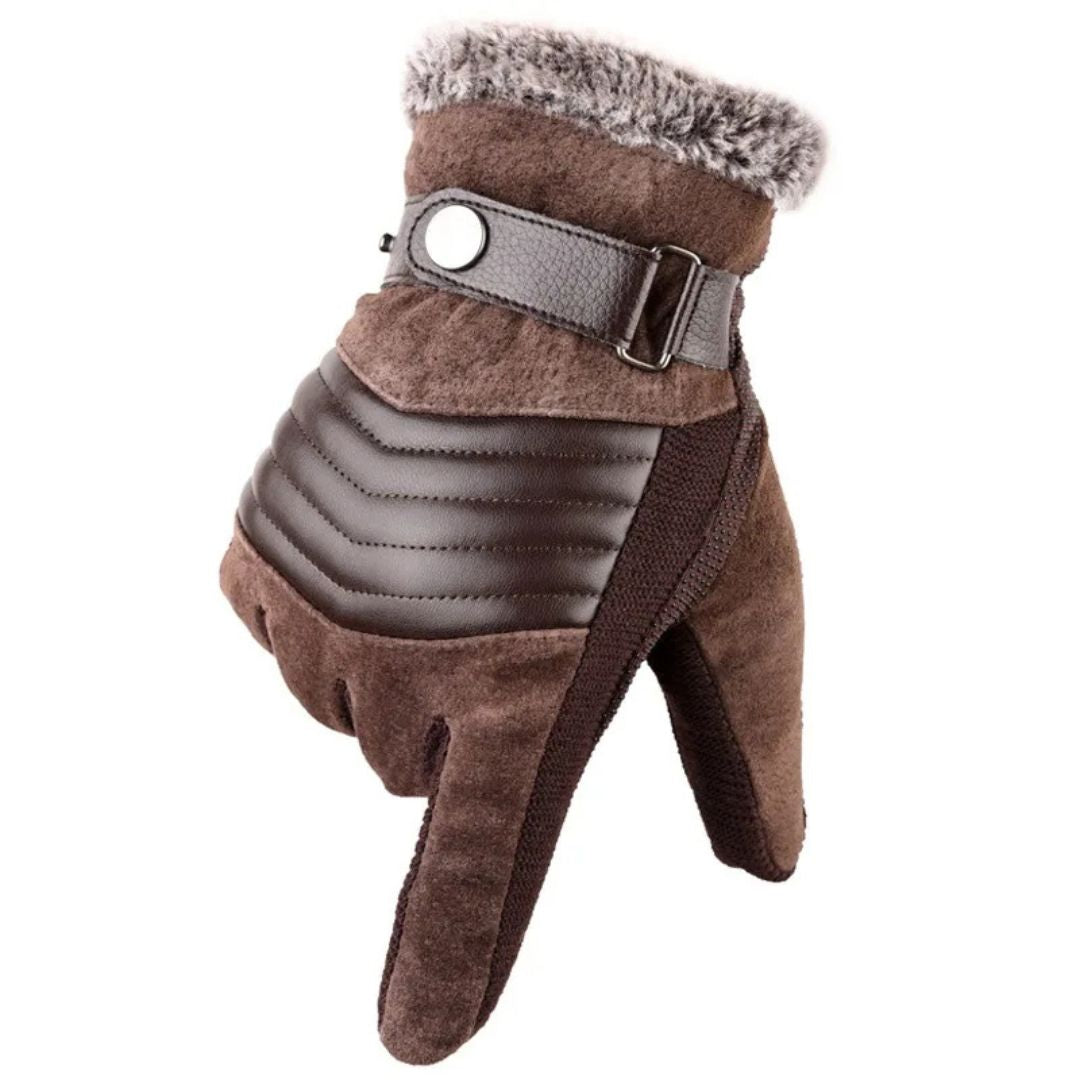 Men’s Touch Screen Winter Gloves | Warm and Comfortable with Genuine Leather Strap