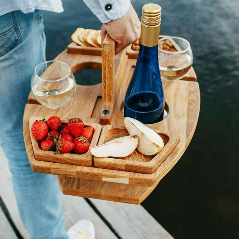 Portable Wooden Picnic Wine Table – WineNest