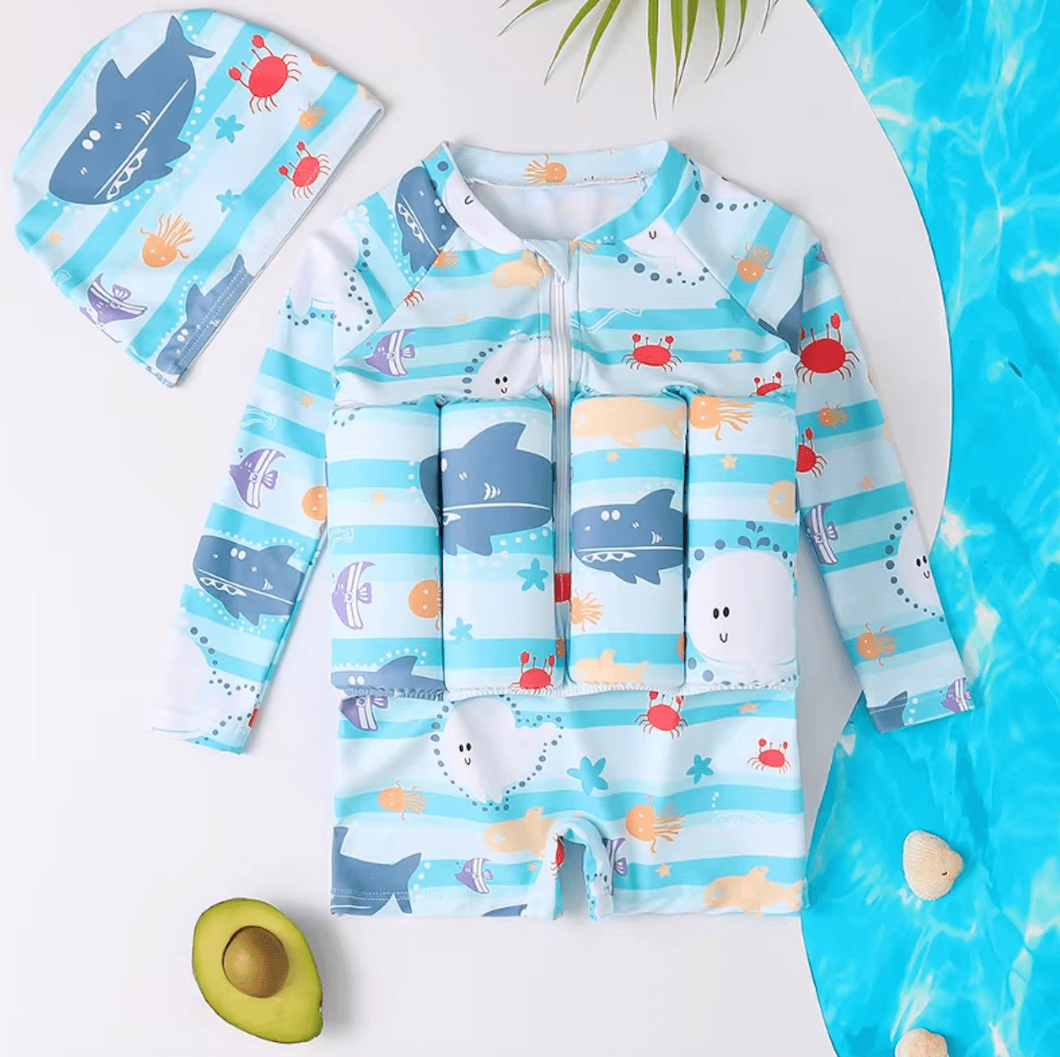 3 - in - 1 Floating Swimsuit – Stylish, Safe & SPF 50+ Sun Protection - Luxyecs