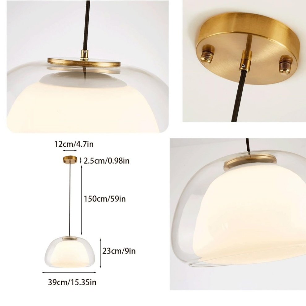 Modern Glass Pendant Light | Milk Glass Hanging Lamp