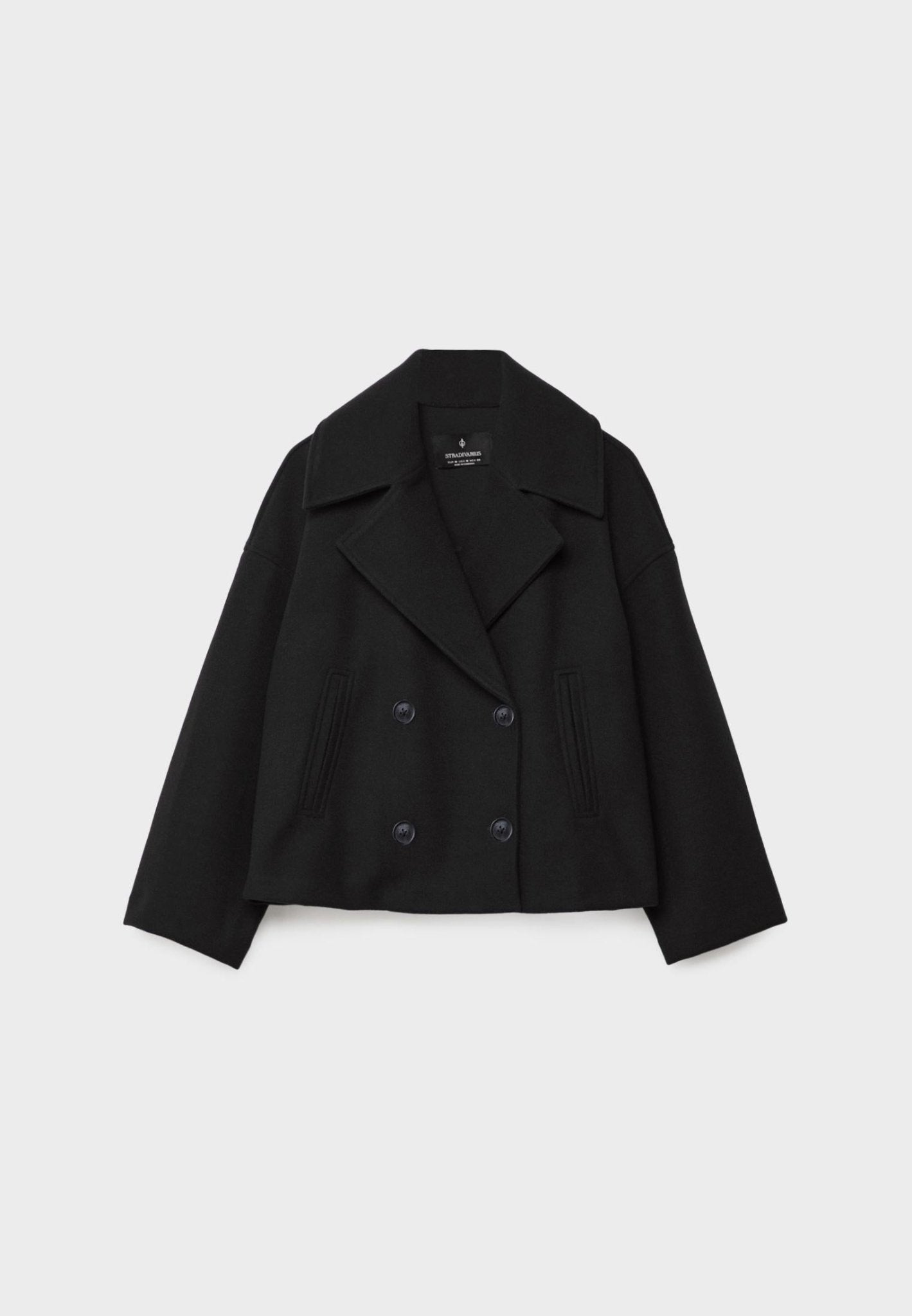 Women’s Cropped Wool Coat | Double Breasted Short Jacket