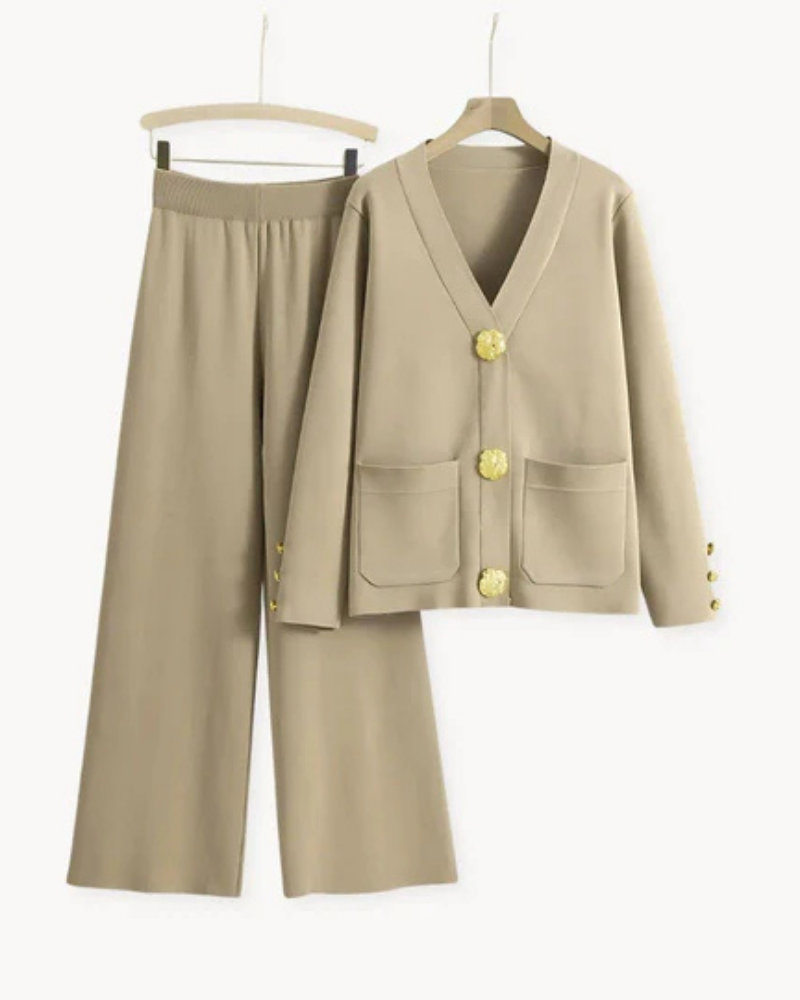 Women’s Two Piece Set | Long Sleeve Top and Wide Leg Pants