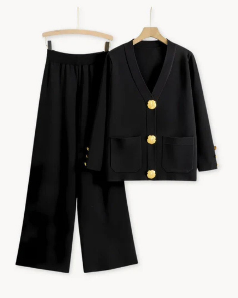 Women’s Two Piece Set | Long Sleeve Top and Wide Leg Pants
