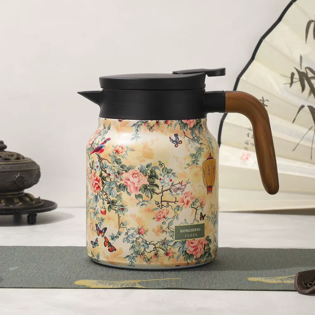 Insulated Coffee Pot | Floral Vacuum Thermos Jug
