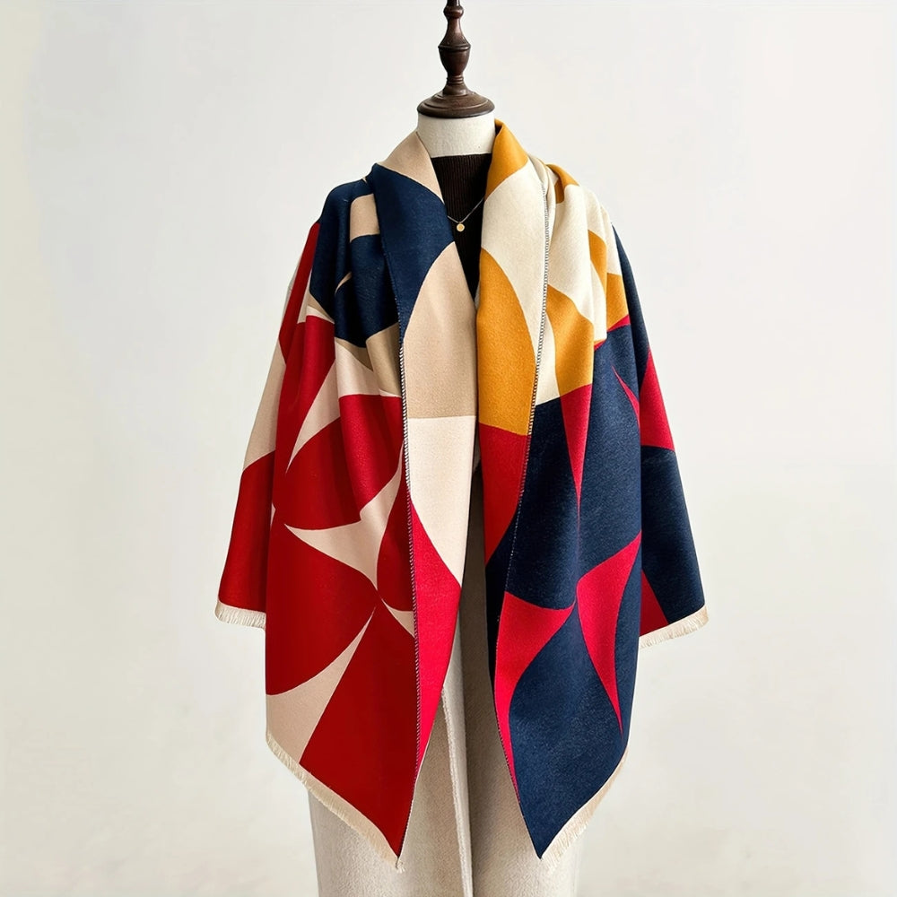 Women’s Shawl Wrap | Geometric Pattern Poncho