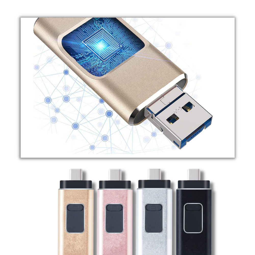 4 in 1 USB Flash Drive | Multi-Port Storage Device