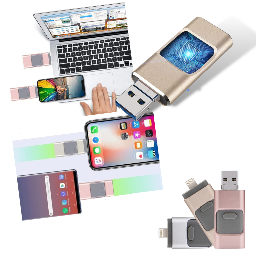 4 in 1 USB Flash Drive | Multi-Port Storage Device