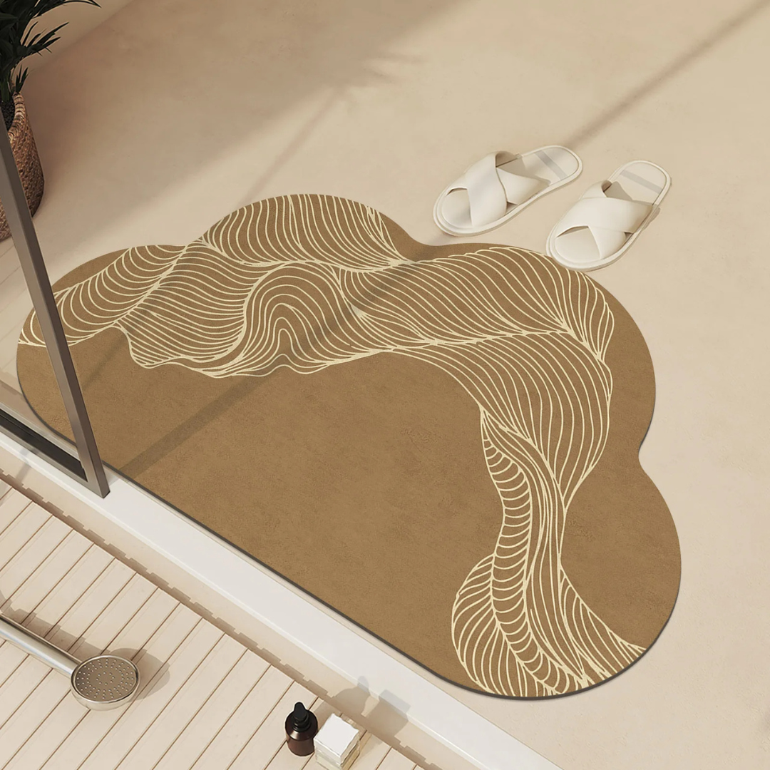 AquaSleek Absorbent Bath Mat | Quick-Dry, Non-Slip Bathroom Rug