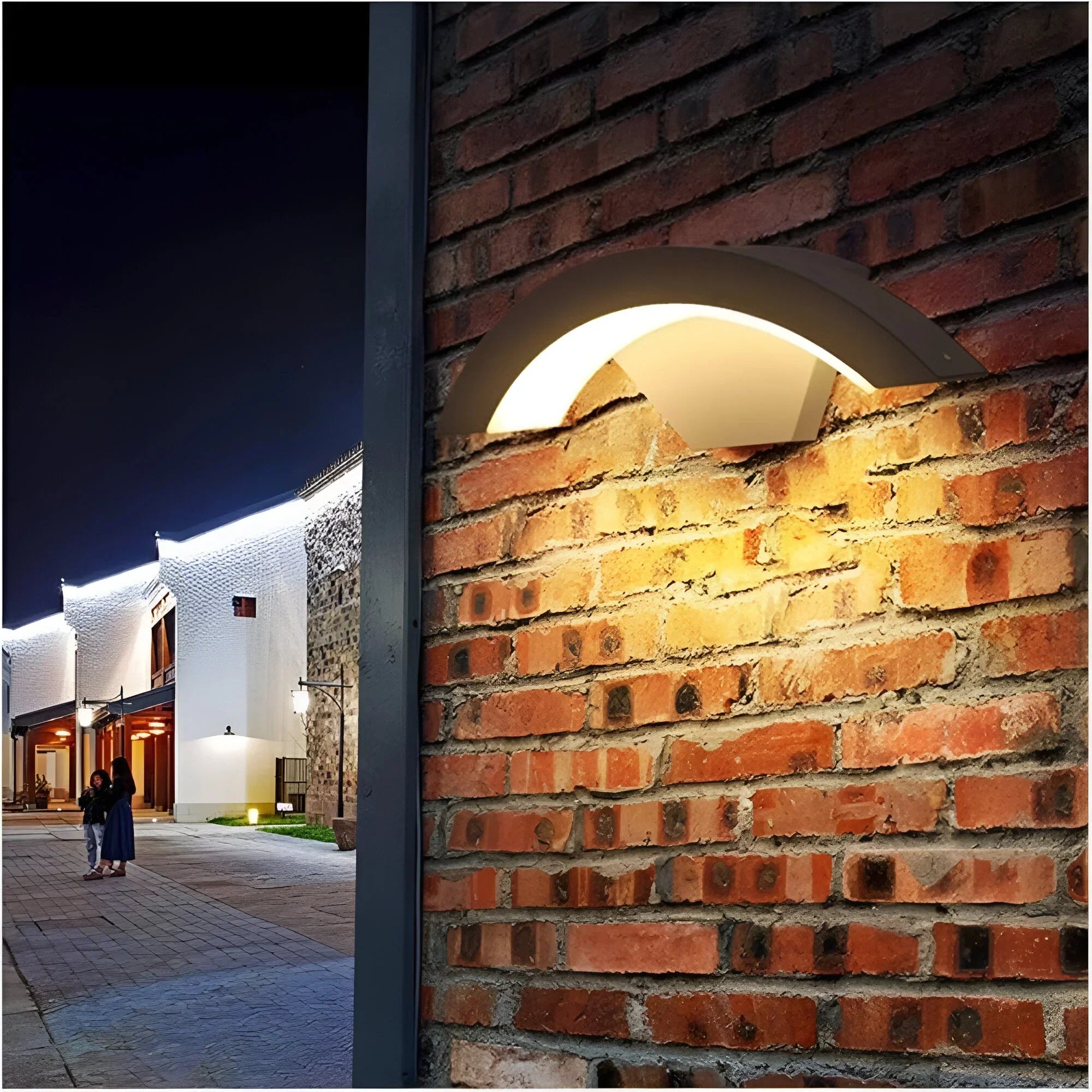 Modern Outdoor LED Wall Light | Curved Design Illumination