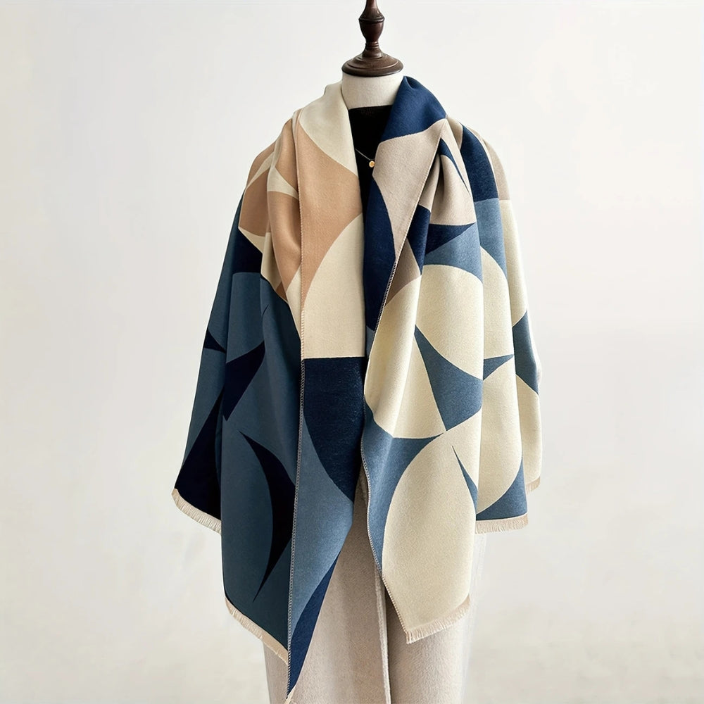 Women’s Shawl Wrap | Geometric Pattern Poncho