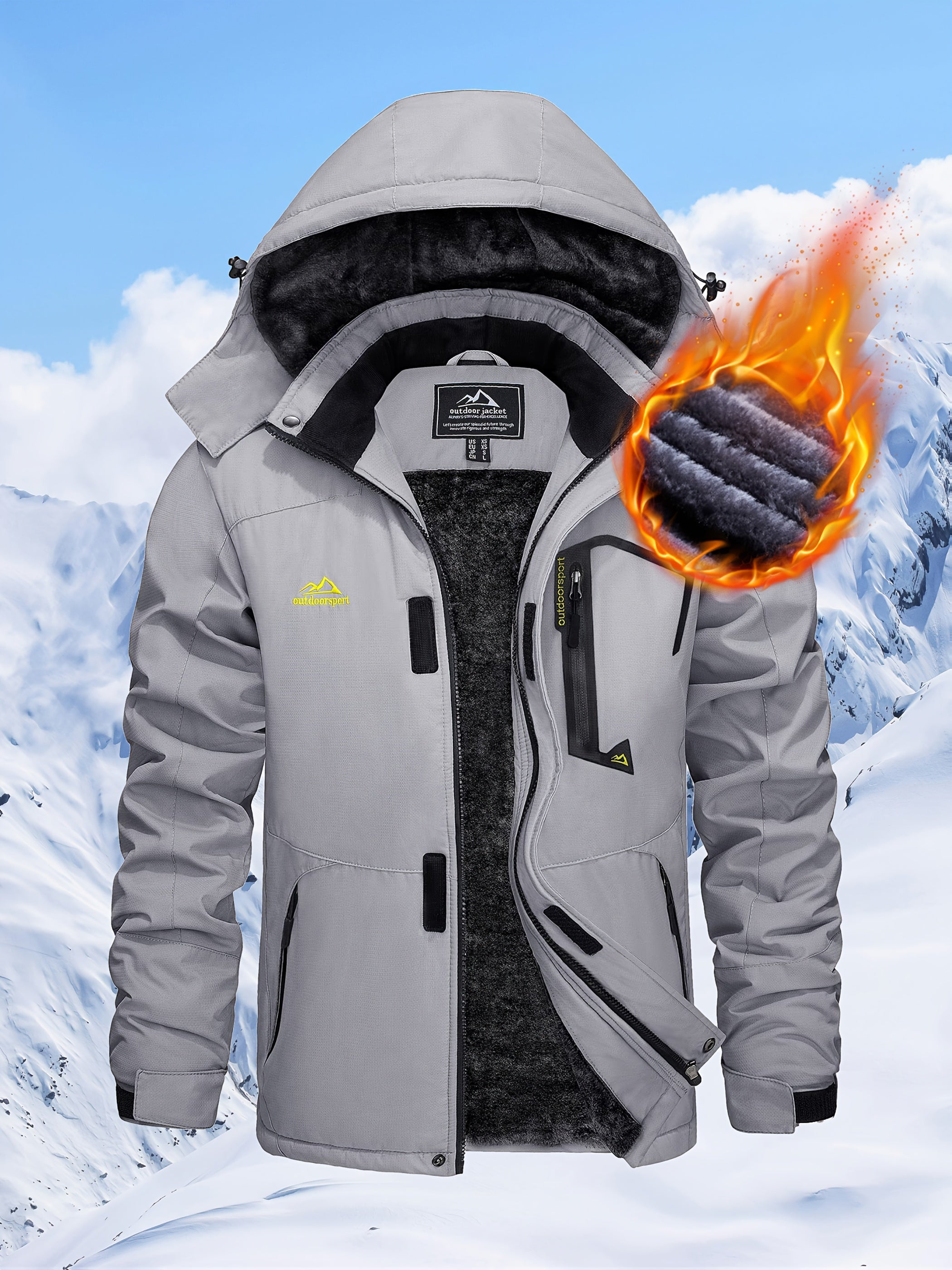 Men’s Winter Jacket | Outdoor Hooded Fleece-Lined Coat