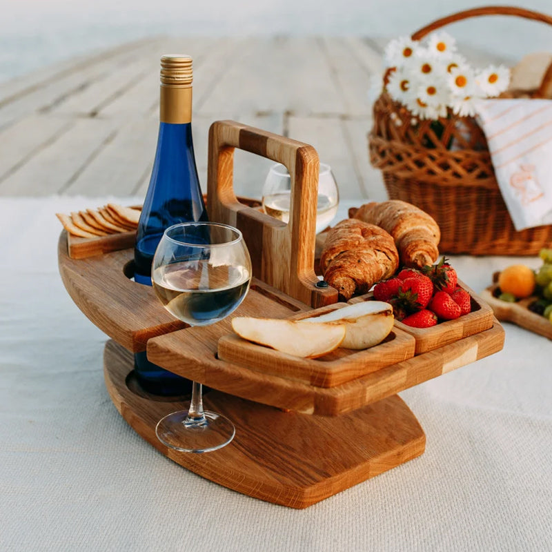 Portable Wooden Picnic Wine Table – WineNest