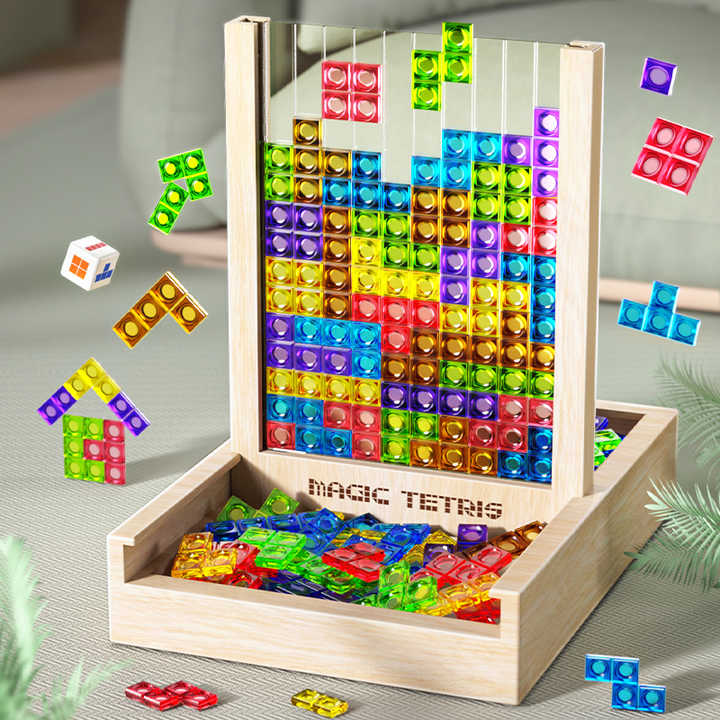 Luxyecs | Ecoblock Tetris Board – Wooden Puzzle Game – Sustainable Brain Training for Kids & Adults