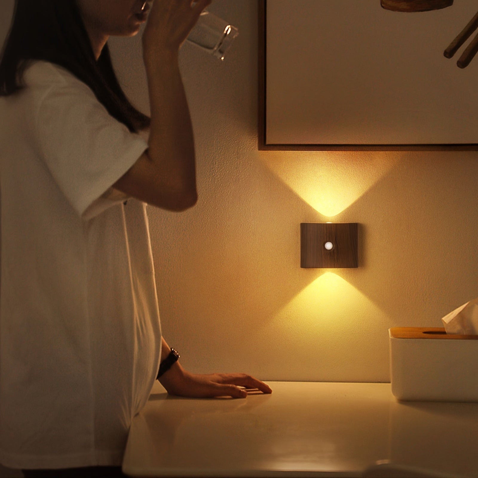 Wooden LED Wall Light | Modern Home Accent Lamp