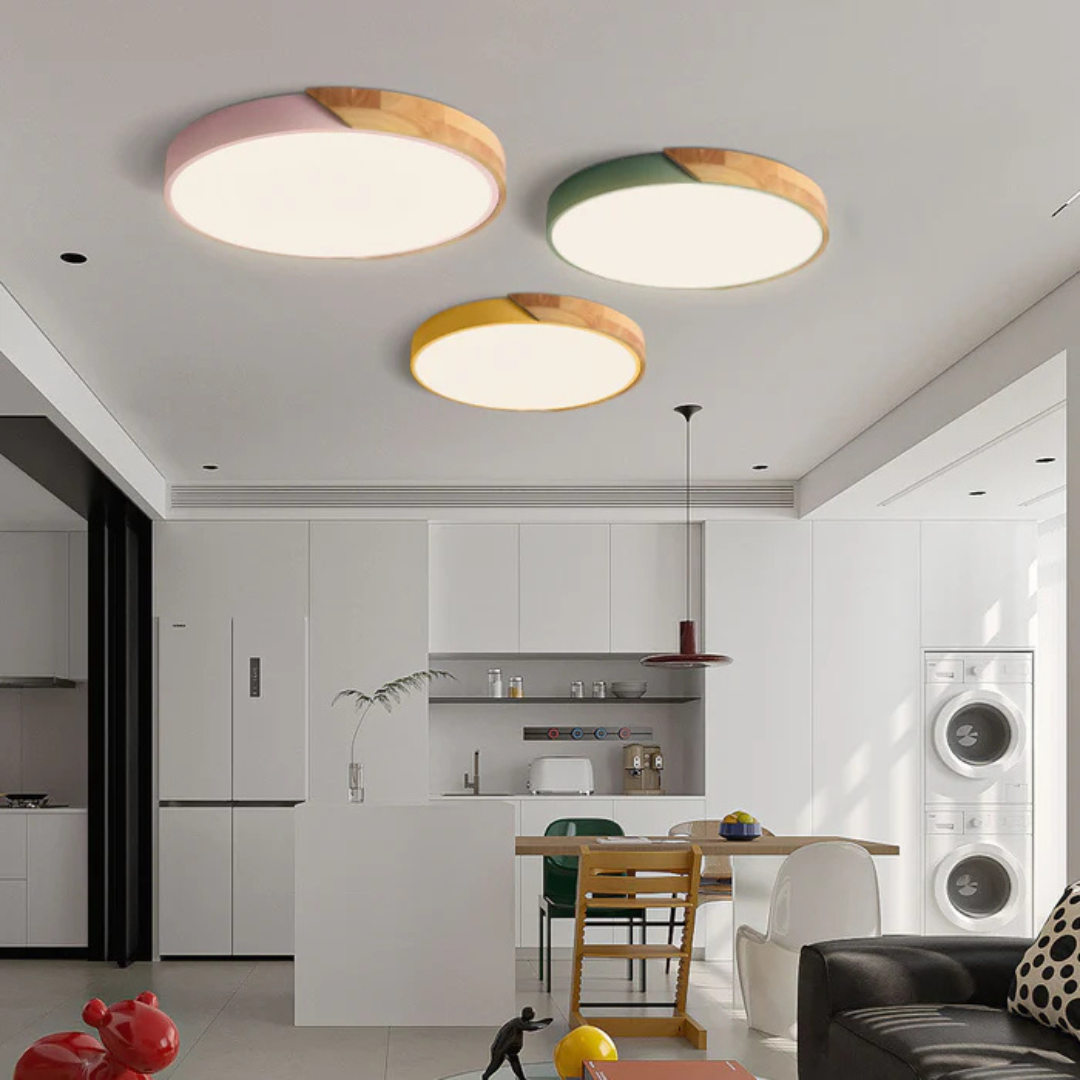Delos – Scandinavian Wooden LED Ceiling Lamp