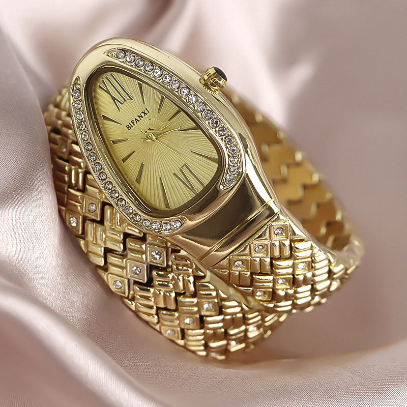 Fashion Women’s Snake Wrap Watch | Crystal Decorated Dial