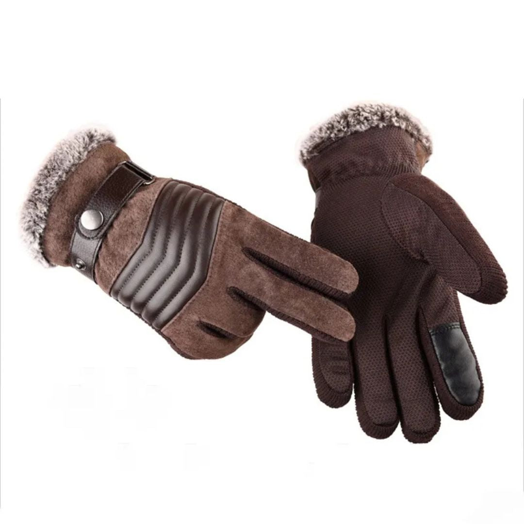 Men’s Touch Screen Winter Gloves | Warm and Comfortable with Genuine Leather Strap