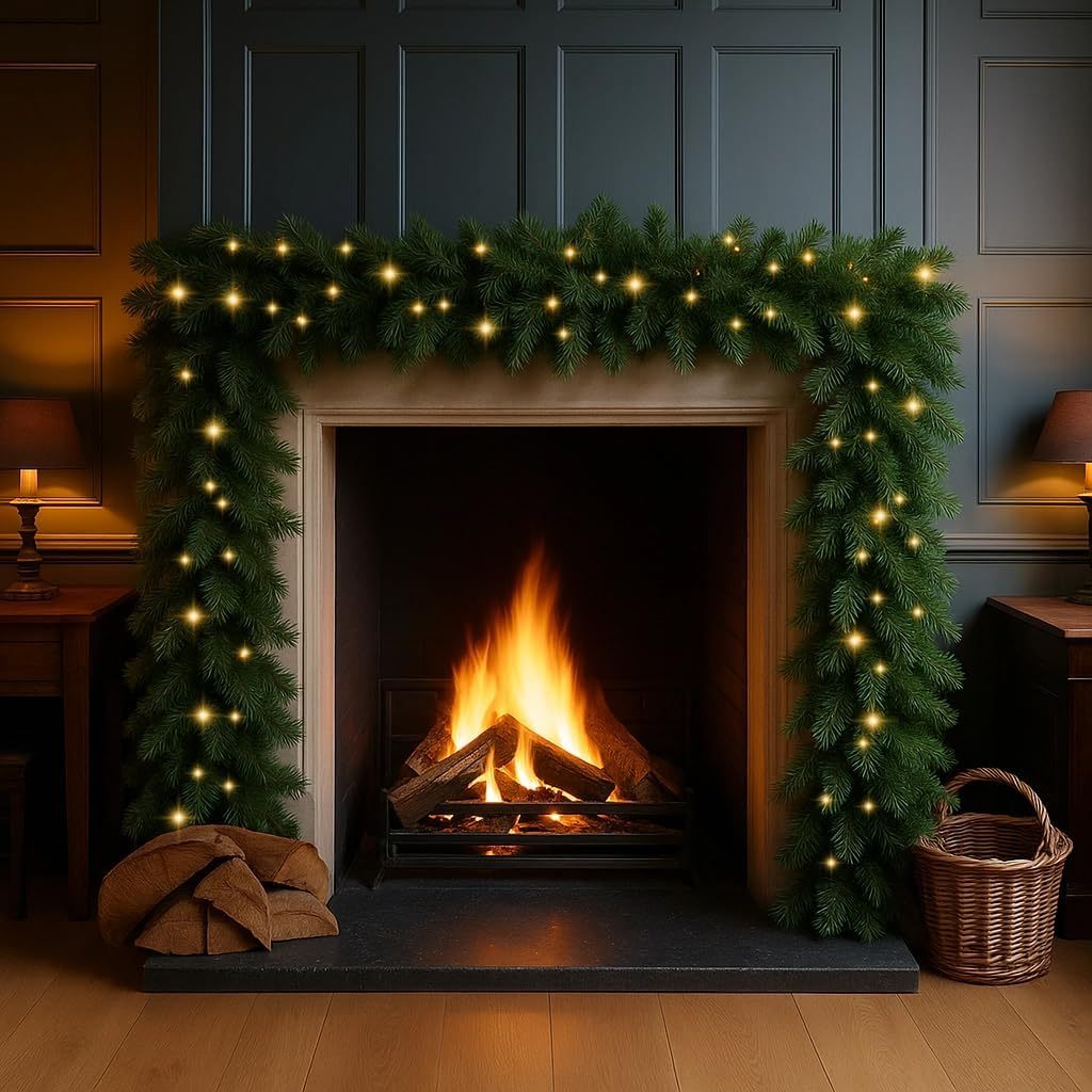 LED Christmas Garland | Pre-Lit Outdoor Holiday Decoration