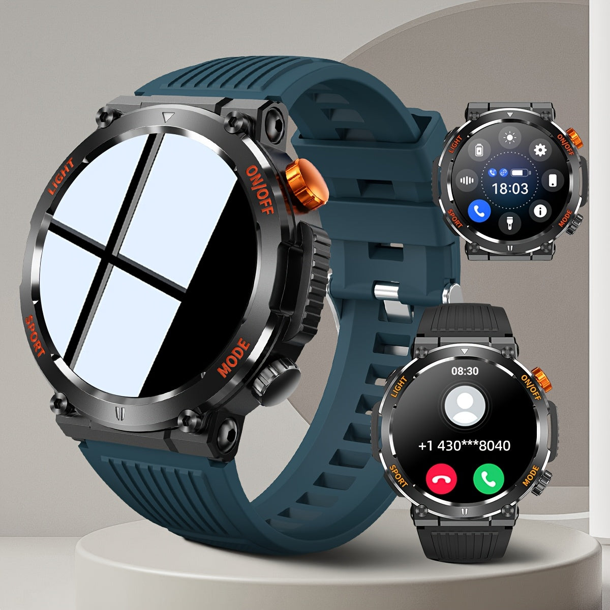 Men’s Outdoor Smartwatch | Compass and LED Flashlight Watch