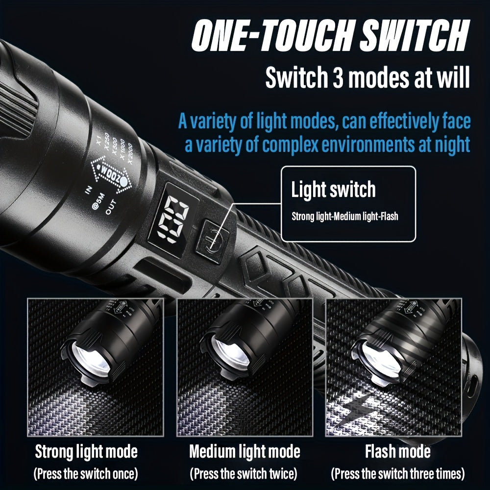 LED Torch Light | USB Rechargeable Outdoor Flashlight