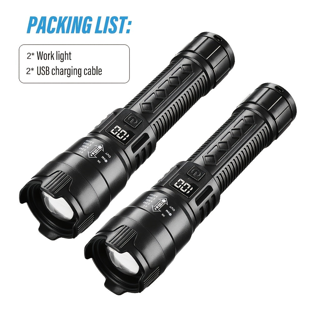 LED Torch Light | USB Rechargeable Outdoor Flashlight