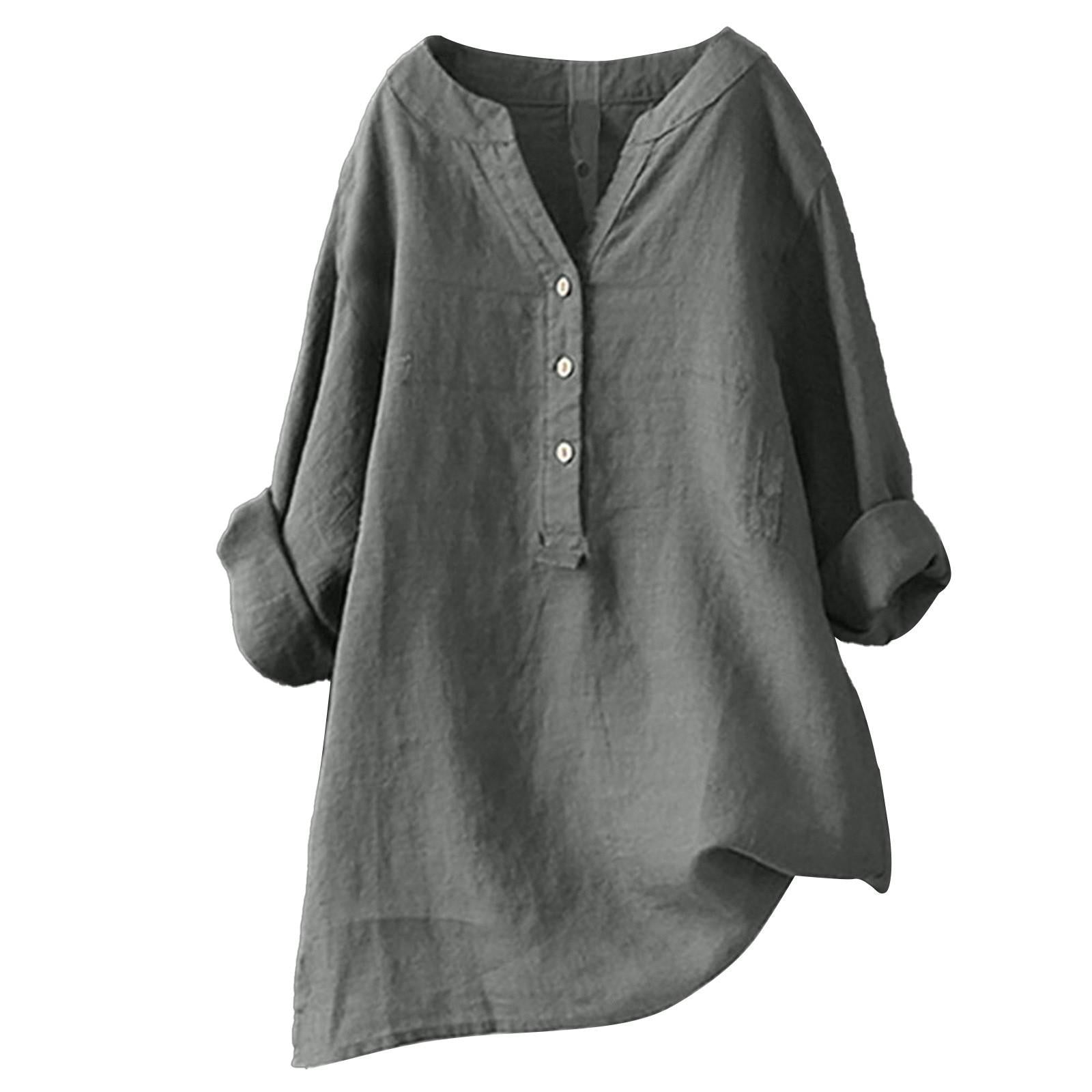 Women’s Long Sleeve Top | Casual Button Tunic