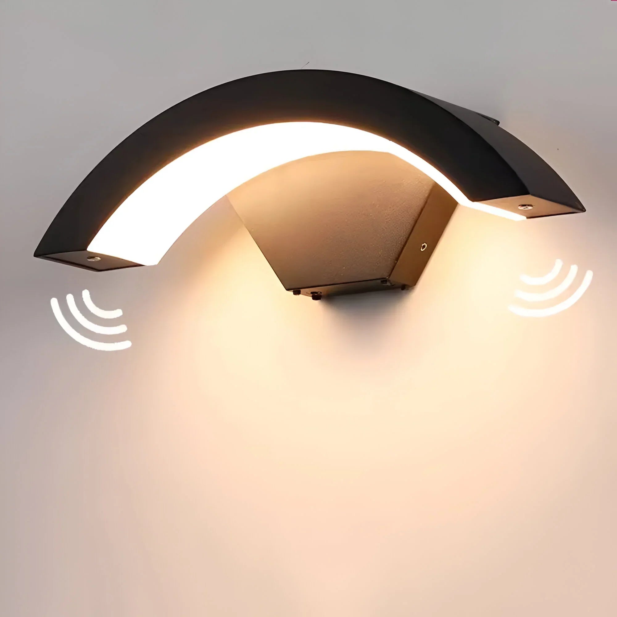 Modern Outdoor LED Wall Light | Curved Design Illumination