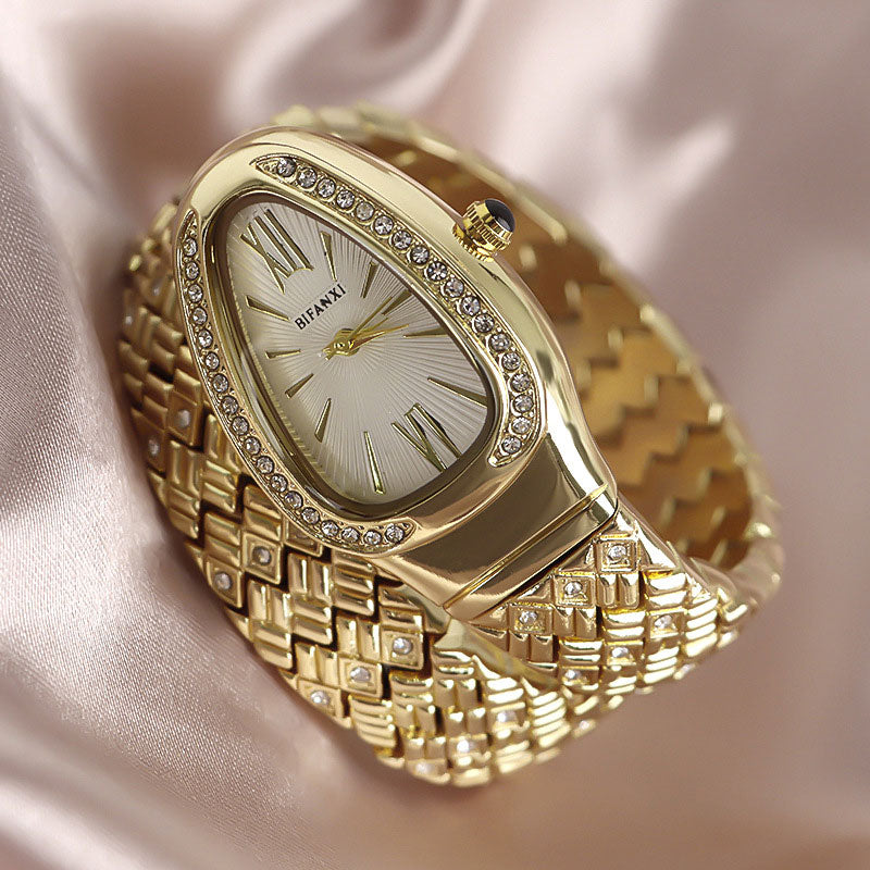 Fashion Women’s Snake Wrap Watch | Crystal Decorated Dial