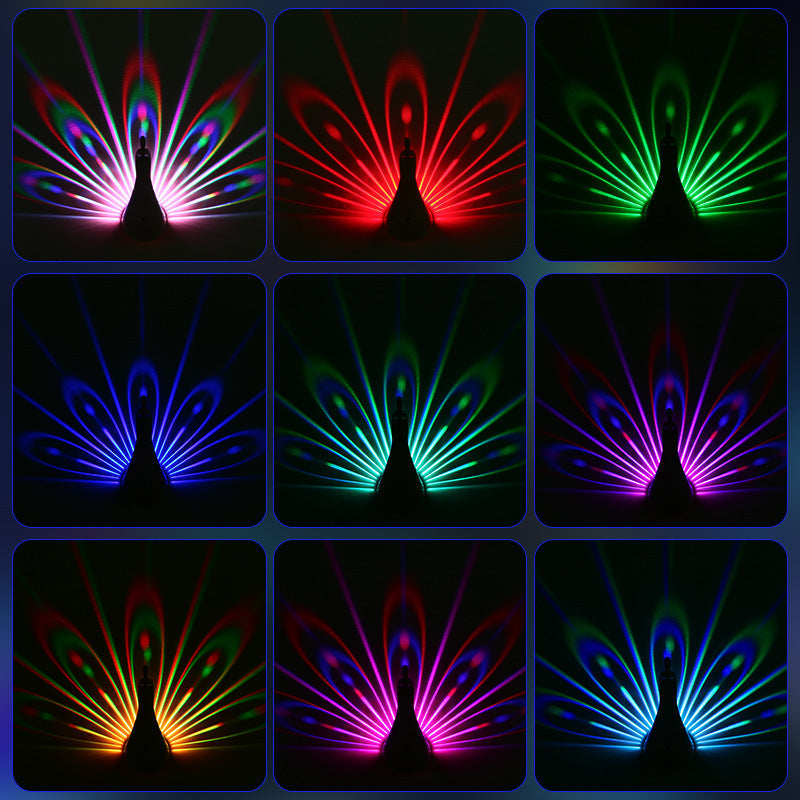 Peacock LED Night Lamp | Vibrant Wall