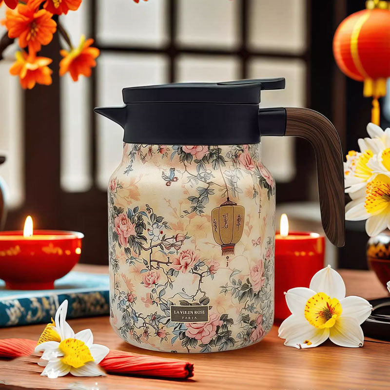 Insulated Coffee Pot | Floral Vacuum Thermos Jug