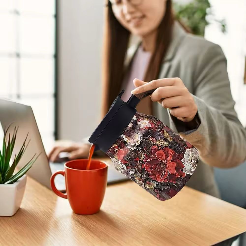 Insulated Coffee Pot | Floral Vacuum Thermos Jug